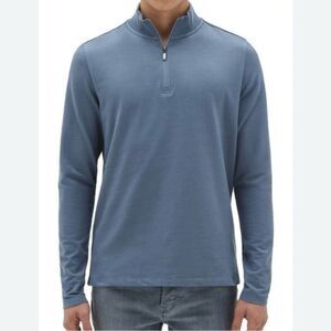 ROBERT BARSKETT Westmark Quarter Zip Pullover Sweater Long Sleeve Dark Blue XL